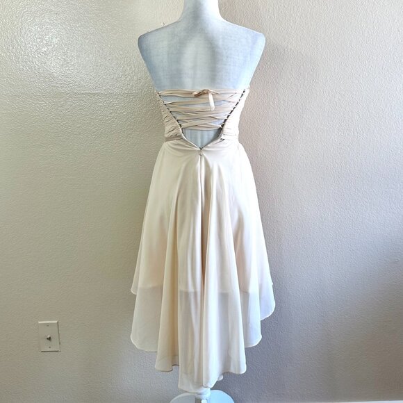 Cinderella Divine Y2k 2000s Cream Strapless Sweetheart Dress - Picture 4 of 8